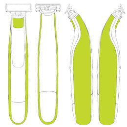 Pantone 382 C lime green on razor sides/neck Pantone 382 C lime green on razor sides/neck